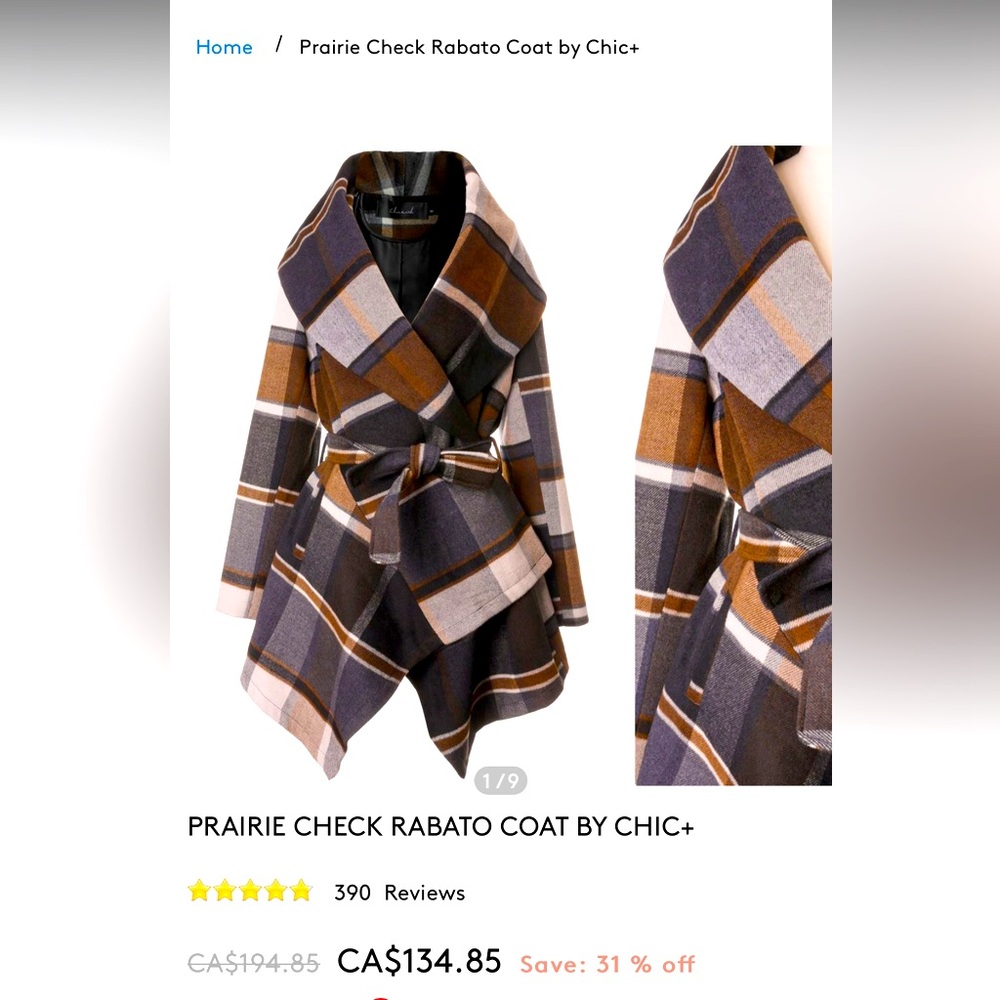 Brand new with tags wool/acrylic coat from Chicwish. Cute for Fall. Size small.